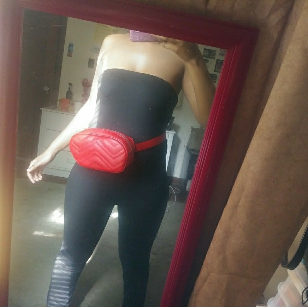 Red Chevron Fashion Nova Fanny Pack